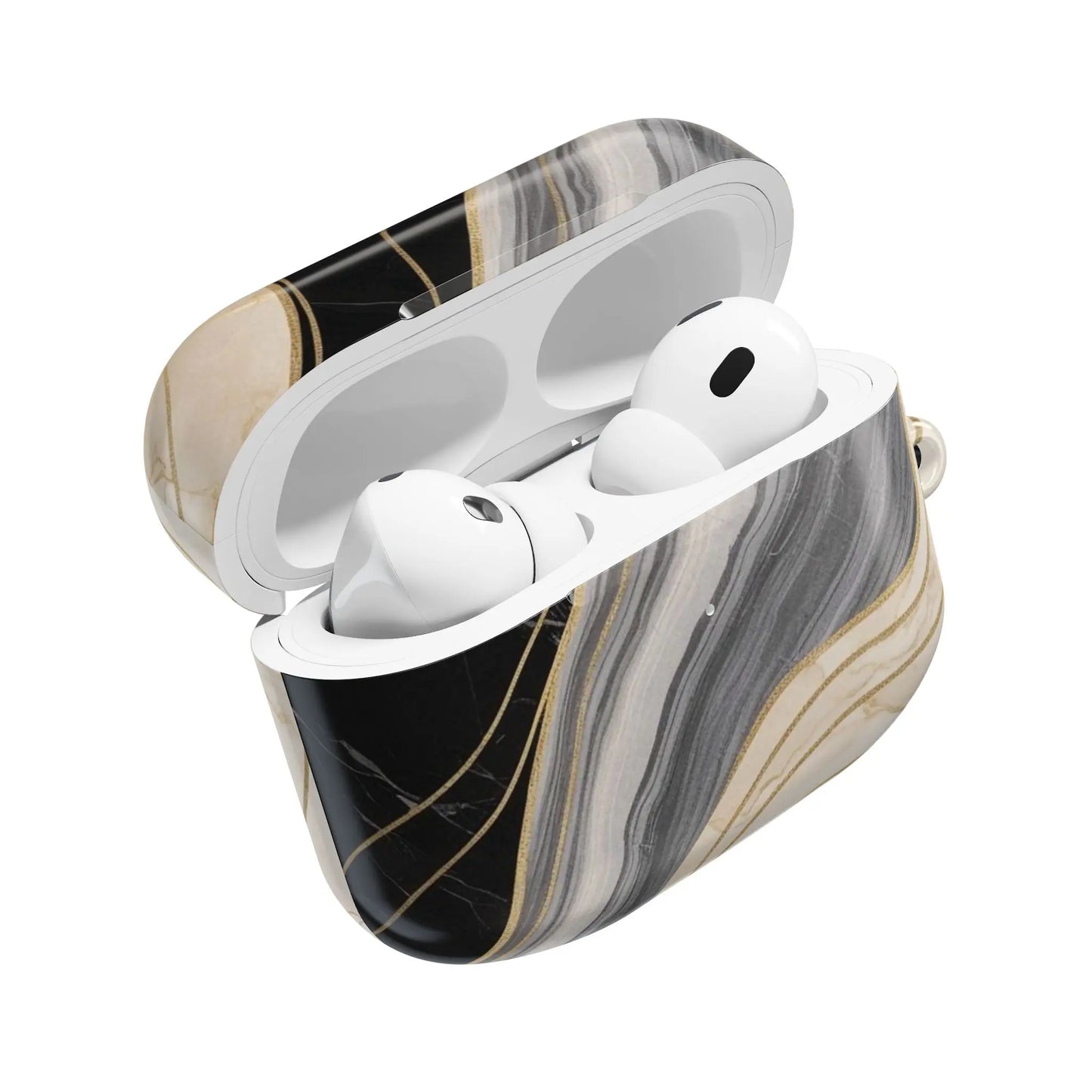 AirPods Hülle "Marmor schwarz" Print - einzigartiggedruckt