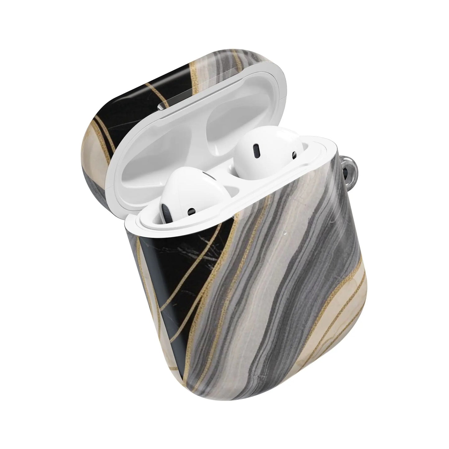 AirPods Hülle "Marmor schwarz" Print - einzigartiggedruckt