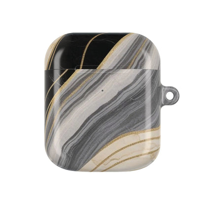 AirPods Hülle "Marmor schwarz" Print - einzigartiggedruckt