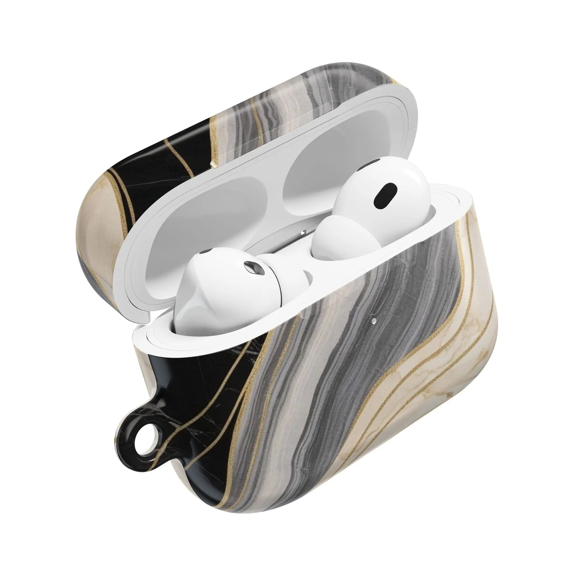 AirPods Hülle "Marmor schwarz" Print - einzigartiggedruckt
