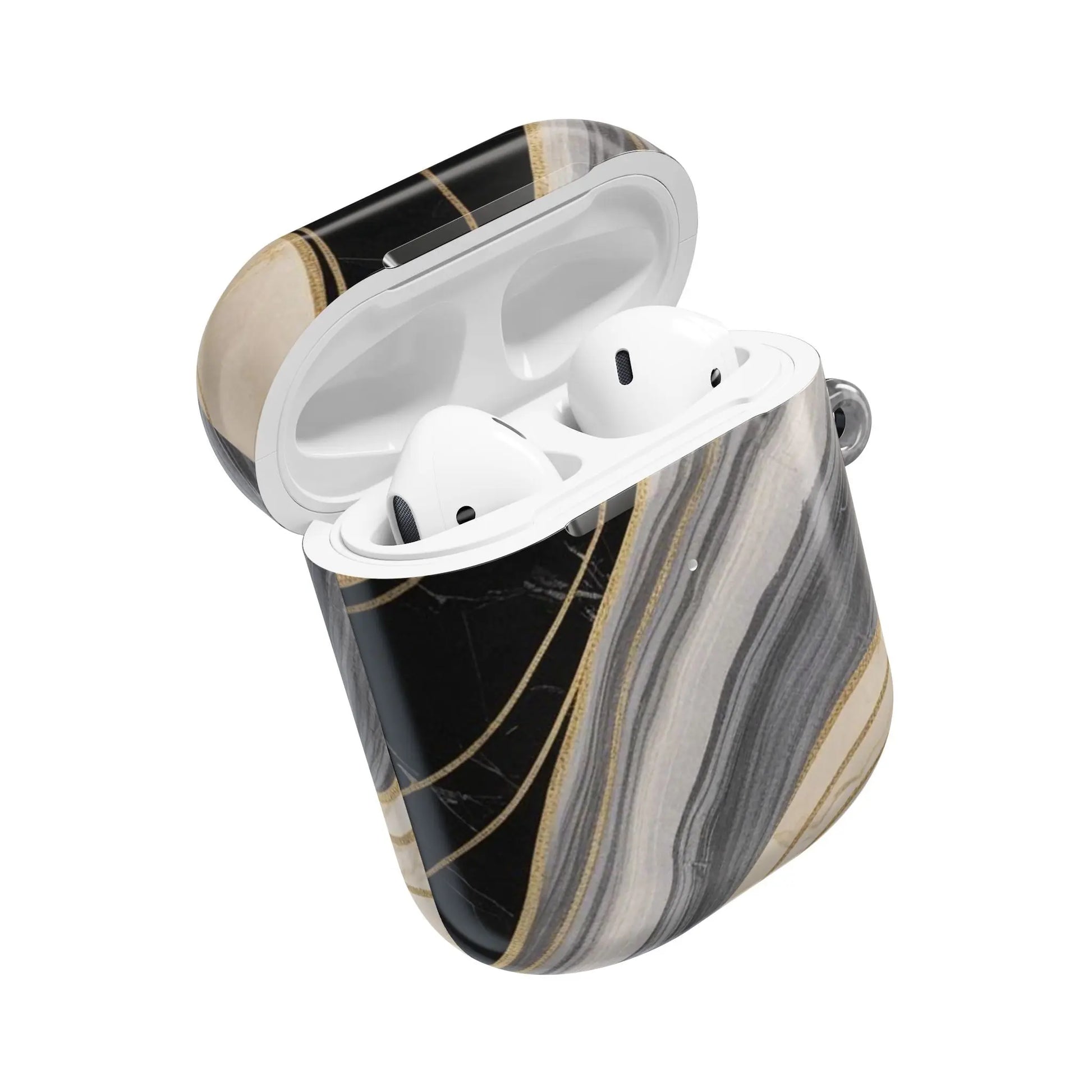 AirPods Hülle "Marmor schwarz" Print - einzigartiggedruckt